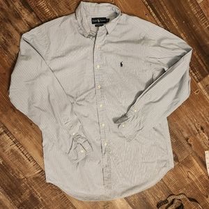 Polo Ralph Lauren Classic Fit lt blue/navy long sleeve button down shirt Size…